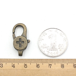 Cross Тибетском стиле сплава омаров коготь застежками, античная бронза, крестик, 28x19 мм