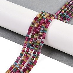 (52) Непрозрачная лаванда Бусины из натурального белого нефрита, граненые, шайба, окрашенные, разноцветные, 4~4.5x3 мм, отверстие : 1 мм, около 112~121 шт / нитка, 13.54''~13.98'' (34.4~35.5 см)