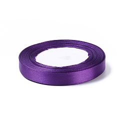 Violet Single Face Satin Ribbon, Polyester Ribbon, Violet, about 1/2 inch(12mm) wide, 25yards/roll(22.86m/roll), 250yards/group(228.6m/group), 10rolls/groupl