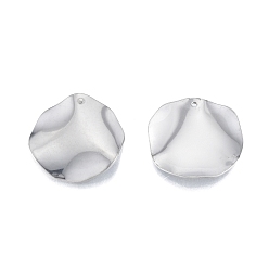 Нержавеющая Сталь Цвет Не тускнеет 201 подвеска из нержавеющей стали, чеканные амулеты, плоско-круглые, цвет нержавеющей стали, 24x0.7 мм, отверстие : 1.2 мм