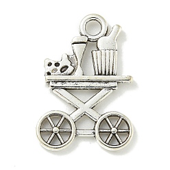 Античное Серебро Сплавочные подвески тибетского стиля, без свинца и без кадмия, малолитражный автомобиль, античное серебро, 21x14.5x1.7 мм, отверстие : 2.1 мм, Около 934 шт / 1000 г