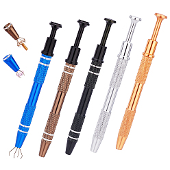 (52) Непрозрачная лаванда 5 шт. 5 цвета железа 4-когтистый захват для сбора мелких деталей, 4 зубчатый захват для мелких предметов, алмазные зажимы, с держателем ручки из алюминиевого сплава, ювелирный инструмент, разноцветные, 11.9x1.1 см, 1 шт / стиль