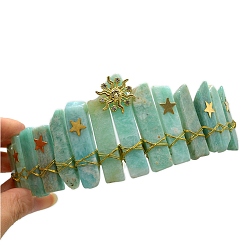 Амазонит Резинки для волос из натурального амазонита, короны для волос для женщин и девочек, 350x150 мм