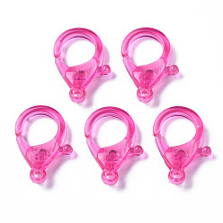 Фуксиновый Прозрачные акриловые застежки в виде когтей лобстера, красно-фиолетовые, 25.5x18x6 мм, отверстие : 1.8 мм