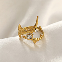 Branch 304 открытые кольца манжеты из нержавеющей стали, золотые, ионное покрытие (ip), филиал, внутренний диаметр: регулируемый