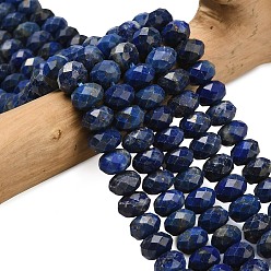 Ляпис-Лазурь Нитки бусины из натурального ляписа-лазури, граненые, рондель, 8x5.5 мм, отверстие : 1.2 мм, около 69 шт / нитка, 15.16'' (38.5 см)