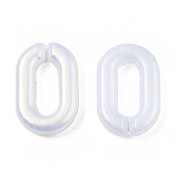Creamy White Spray Painted Acrylic Linking Rings, Rubberized Style, Quick Link Connectors, for Cable Chains Making, Faceted, Oval, Creamy White, 15x9x3mm, Inner Diameter: 8x3mm, about 2100pcs/500g