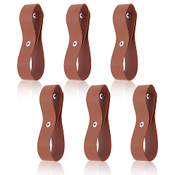 Brun Saddle Porte-fouet en cuir PU, lanière de fouet, avec bouton-pression en fer platine, selle marron, 1450x30x10mm