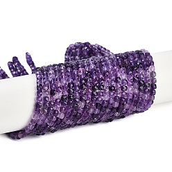 Флюорит Натуральные фиолетовые бусины из флюорита, граненый куб, класс AAA, 4x4x4 мм, отверстие : 0.8 мм, около 100 шт / нитка, 15.55'' (39.5 см)