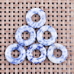 Andere Jade Natürlicher Jaspisanhänger mit blauem Fleck, Donut Charms, 20 mm, Innendurchmesser: 8 mm