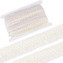 Античный Белый Бахрома из хлопкового кружева, бахрома с кисточками, хлопок лента, с картонной карточкой, старинный белый, 1-5/8 дюйм (40 мм), 10 ярдов