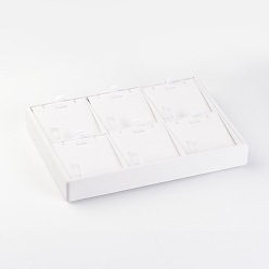 White Wooden Necklaces Presentation Boxes, Covered with PU Leather, White, 18x25x3.2cm