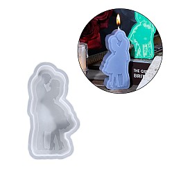 Белый Силиконовые формы для дня святого валентина своими руками, для пар изготовление свечей, белые, 109x55x22.5 мм, внутренний диаметр: 99x46 мм