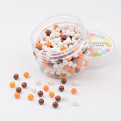 (52) Непрозрачная лаванда Стеклянные бусины, карамель микс, экологически чистый, выпечка окрашены, круглые, разноцветные, 6 мм, отверстия: 0.7~1.1 мм, около 400 шт / коробка