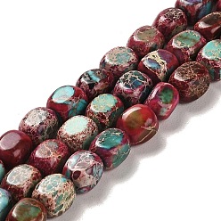 Brique Rouge Brins de perles de dolomite naturelles, teint, cuboïde, firebrick, 7~7.5x5~5.5x5~5.5mm, Trou: 1.2mm, Environ 55 pcs/chapelet, 15.67~15.94 pouce (39.8~40.5 cm)