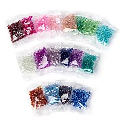 Gemischte Farbe 18 Farbspray gemalte Knisternglasperlen, Runde, Gemischte Farbe, 4 mm, Loch: 1.1~1.3 mm, ca. 100 PC / Farbe, 18 Farben, 1800 Stück / Set