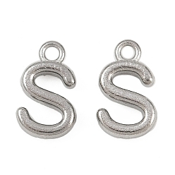 Letter S 304 прелести нержавеющей стали, полированный, цвет нержавеющей стали, Письмо с, 9.5x6x2 мм, отверстие : 1.2 мм