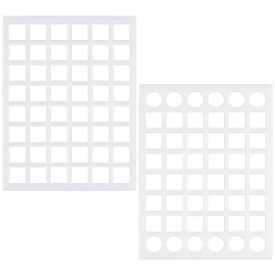 White 2Pcs Acrylic Sampling Template, Rectangle, White, 199x149x3mm