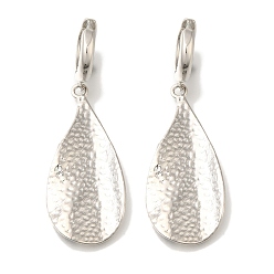 Платина Серьги-кольца из латуни с листовым покрытием, долговечный, без свинца и без кадмия, платина, 54x18.5 мм