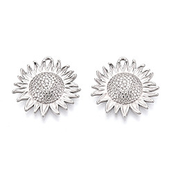 Нержавеющая Сталь Цвет 304 подвески из нержавеющей стали в виде подсолнухов, цвет нержавеющей стали, 23.5x23.5x3 мм, отверстие : 1.5 мм