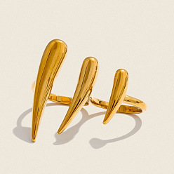 Настоящее золото 18K 304 Кольца-манжеты из нержавеющей стали для женщин, реальный 18 k позолоченный, 30 мм, внутренний диаметр: 16мм~17мм