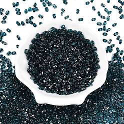 чирок Стеклянные бусины Пикассо, окрашенные распылением, арахис, зелено-синие, 6x4x3 мм, отверстие : 1.2 мм, Около 4000 шт / фунт