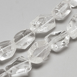 Quartz Crystal Natural Quartz Crystal Beads Strands, Rock Crystal Beads, Nuggets, 20~27x15~19x13~15mm, Hole: 1.5mm, about 15~20pcs/strand, 15.7 inch