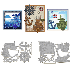 Ship Углеродистая сталь разрезает трафареты, для diy scrapbooking, Фотоальбом, декоративная бумага для тиснения, форма для поздравительных открыток, лодка, 107~108x153~156x0.8 мм, 2 шт / комплект