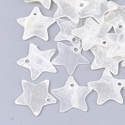Beige Capiz Shell Charms, Star, Beige, 12~13x12.5~13x1mm, Hole: 1.2mm