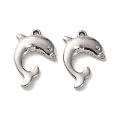 Dolphin 304 подвески из нержавеющей стали, цвет нержавеющей стали, дельфин, 21x14x2.5 мм, отверстие : 1.2 мм