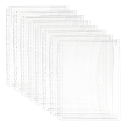 Clear A4 Plastic Loose Leaf Notebook Index Divider Sheets, for Stamp Storage, Rectangle, Clear, 305x240x0.5mm, Hole: 6mm and 9x6mm and 4x6mm