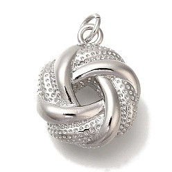 Платина Стойки обшивки латунные подвески, без кадмия и без свинца, долговечный, с целью перехода в кольце, амулеты любовный узел, платина, 19x16x7 мм, отверстие : 3 мм