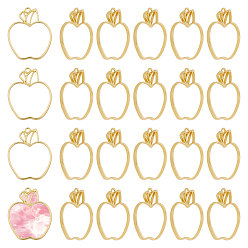 Золотой 24 шт. подвеска из сплава с настройками кабошона, яблоко, золотые, 35x29.5x2.5 мм, отверстие : 2.5 мм