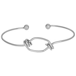 Нержавеющая Сталь Цвет 304 женские браслеты-манжеты из нержавеющей стали, узел, цвет нержавеющей стали, внутренний диаметр: 2-3/4 дюйм (6.9 см)