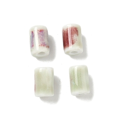 Нектар Фарфоровые бусины ручной работы, колонка, фантазии античного стекла фарфора, нектар, 10~11x6.5~7 мм, отверстие : 2~2.2 мм