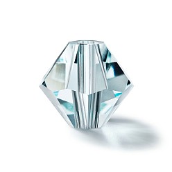 60001 Silver Aquamarine Хрустальные бусины preciosa®, чешский хрусталь, биконус(451 69 302 рондель), 60001 серебристый аквамарин, 4 мм, отверстие : 0.8 мм