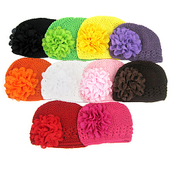 (52) Непрозрачная лаванда Ручная работа вязания крючком детская шапочка, цветок, разноцветные, 180 мм