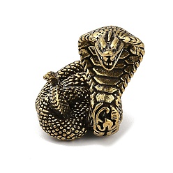 Змея Латунные 3фигурки животных, для украшения рабочего стола домашнего офиса, античное золото , змея, 44.5x38.5x43.5 мм