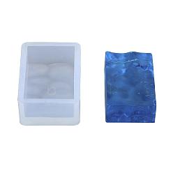 White Rectangle Shape DIY Silicone Molds, Resin Casting Molds, For UV Resin, Epoxy Resin Jewelry Making, White, 44x30.5x17mm, Inner Size: 38x25mm