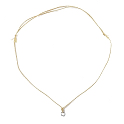 Золотистый Изготовление регулируемого ожерелья из полиэфирного шнура, с 304 кольцами из нержавеющей стали, золотые, золотые, 19.69 дюйм (50 см) ~ 27.17 дюйм (69 см)