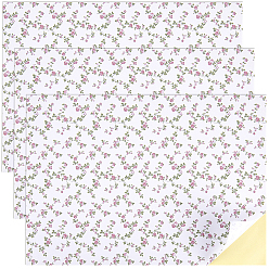 Flower 3Pcs Miniature Wallpapers, for Dollhouse Bedroom Decoration, Rectangle, Flower, 297x210mm
