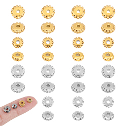 (52) Непрозрачная лаванда 32 шт. 4 стиль 304 дисковые бусины из нержавеющей стали, цветок, разноцветные, 5~6x2 мм, отверстие : 1.2~1.6 мм, 8 шт / стиль