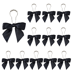 Черный Железные кольца для занавесок для ванной комнаты, легко скользящие ролики, бантом, металлические вешалки для душа с бусинами, платина, чёрные, 170 мм