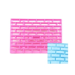 Pink Food Grade Plastic Cookie Printing Moulds, DIY Biscuit Baking Tool, Brick Shape, Pink, 126x75x20mm
