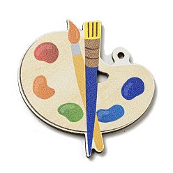 Другие Дерева кулон, тема дня учителя, цветовая палитра, 48x46.5x2.5 мм, отверстие : 2.2 мм