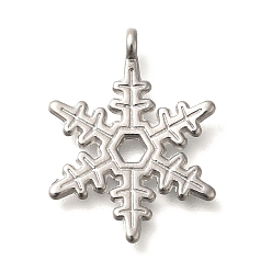Нержавеющая Сталь Цвет Антикоррозийные 304 подвески из нержавеющей стали, снежинка очарование, цвет нержавеющей стали, 23x17.5x1.8 мм, отверстие : 2 мм