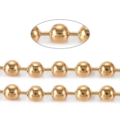 Золотой Вакуумное покрытие pvd 304 шариковые цепи из нержавеющей стали, с катушкой, пайки, золотые, 6 мм, около 32.8 футов (10 м) / рулон