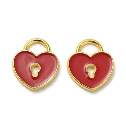(123L) Белый крем непрозрачный блеск Подвески из эмали и сплава, золотые, подвеска в виде замка в виде сердца, огнеупорный кирпич, 12.5x11x1 мм, отверстие : 3x4 мм
