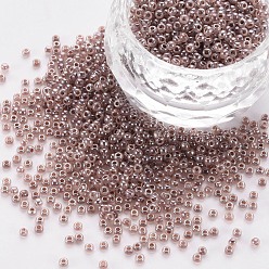Розово-Коричневый 12/0 бисер имитация нефрита, непрозрачные цвета блеск, круглые, розово-коричневый, 2x1.5 мм, отверстие : 1 мм, Около 40000 шт / фунт