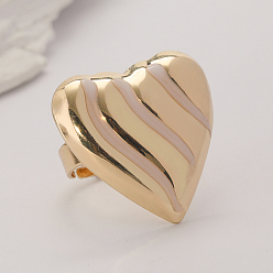 Сердце Элегантные кольца из цинкового сплава для женщин, золотые, сердце